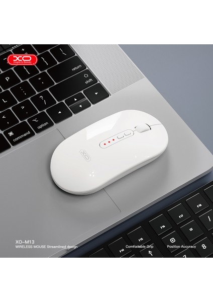 XO-M13 Tri-Mode Kablosuz Aerodinamik Bluetooth Wireless Sessiz Mouse Beyaz