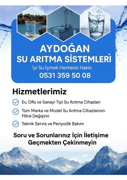 B12-SU Arıtma Filtresi modelleri