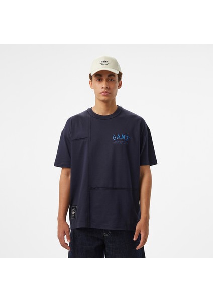 Hoss x Gant New Generation Contrast Graphic Erkek Lacivert T-Shirt