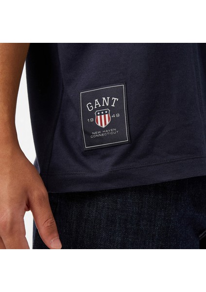 Hoss x Gant New Generation Contrast Graphic Erkek Lacivert T-Shirt indirimleri