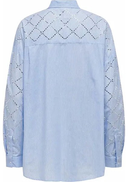 15334071 Kadin Gomlek - Mavi Cizgili