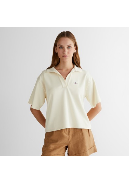 Kadın Krem Logolu Polo