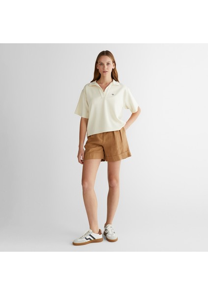 Kadın Krem Logolu Polo modelleri