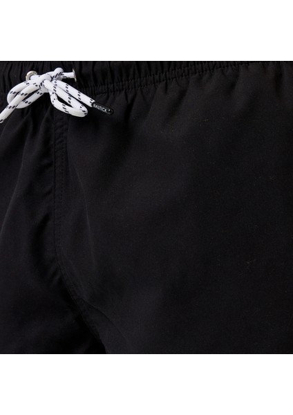 Erkek Siyah Regular Fit Deniz Şortu