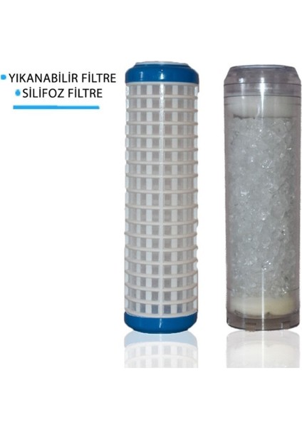 Daire Girişi 10 Inç 2 Aşamalı Yedek Filtre Seti (Yıkanabilir, Silifoz)