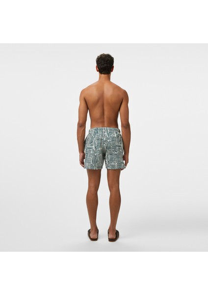 Erkek Yeşil Regular Fit Desenli Deniz Şortu fiyatları