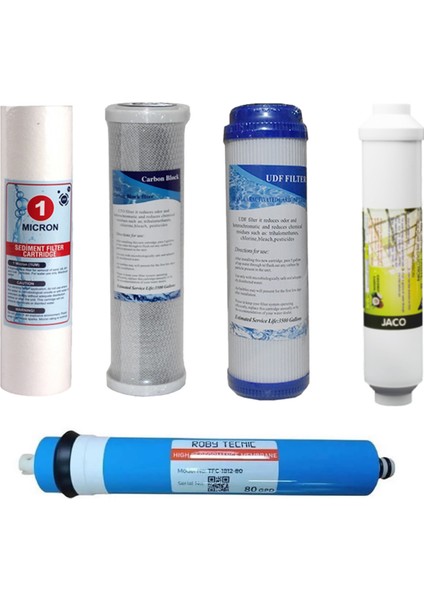 5'li Açık Kasa Su Arıtma Filtre Seti - Premium Roby Membranlı