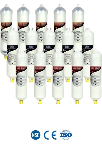 5 Takım Kapalı Kasa Su Arıtma Yeni Seri Inline 3 Aşama Filtre Seti