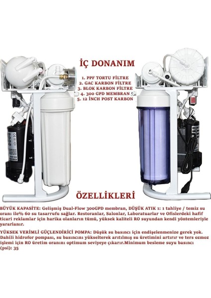 Nsf Onaylı 300 Gpd Tanksız Direk Akış Su Arıtma Cihazı - 1 Ton Kapasiteli