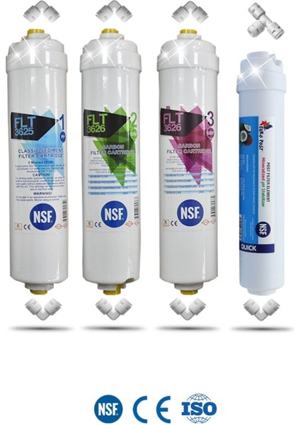 Kapalı Kasa Yeni 4 Aşamalı Özel Seri Inline Filtre Seti