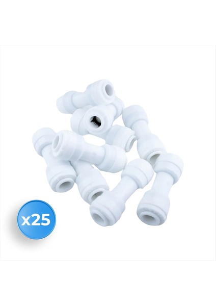 25 Adet Su Arıtma Cihazı Düz Uzatma Fitting - Hızlı Bağlantı Konnektörü