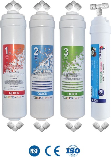 Nsf Onaylı Kapalı Kasa 4 Aşamalı Inline Filtre Seti