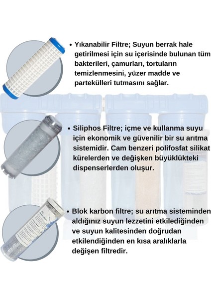 Daire Girişi 10 Inç 3 Aşamalı Arıtma Filtre Seti fiyatları