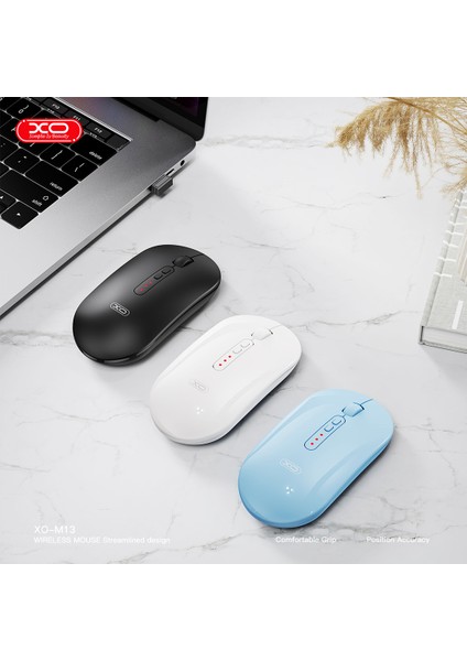 XO-M13 Tri-Mode Kablosuz Aerodinamik Bluetooth Wireless Sessiz Mouse Siyah