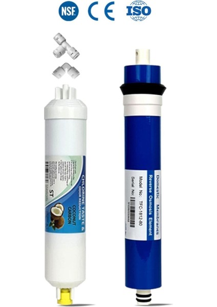 Tüm Cihazlara Uyumlu 80 Gpd Domestic Membran ve Post Carbon Tatlandırıcı