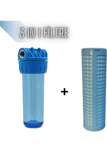 Daire ve Bina Girişi 3'ü Bir Arada Filtre Seti (Yıkanabilir, Sediment, Silifoz)