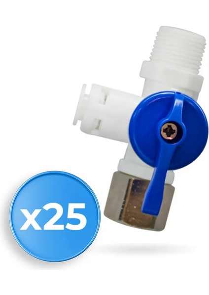 25 Adet Su Arıtma 3/8" Combo Ikili Hat Alma Aparatı