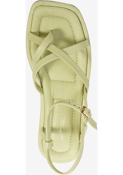 Kadın Neon Yeşili Hakiki Deri Sandalet 4Y2CS59032 fırsatları
