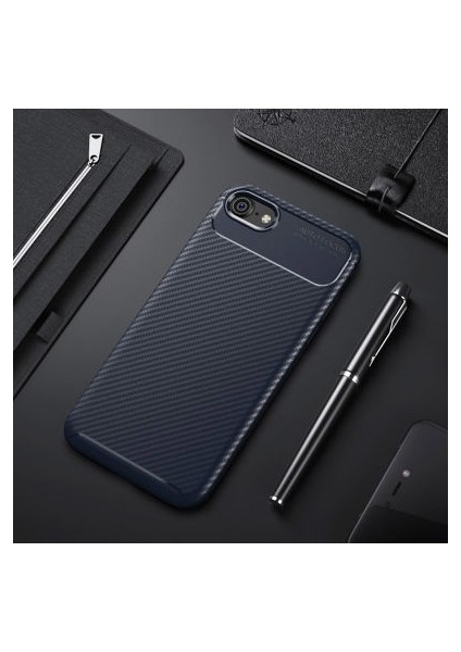 iPhone 8 Kılıf Karbon Desenli Esnek Yüksek Kaliteli Meteryalden Üretilmiş Silikon Kapak Ryc/negro