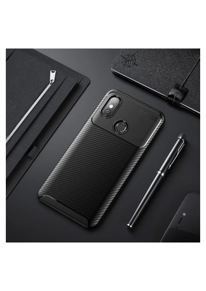 Xiaomi Mi Max 3 Kılıf Karbon Desenli Esnek Yüksek Kaliteli Meteryalden Üretilmiş Silikon Kapak Ryc/negro