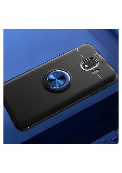 Samsung Galaxy J4 Kılıf Yüzüğü Stant ve Araç Tutucu Olabilen Şık Esnek Premium Silikon Kapak Ryc/ravel