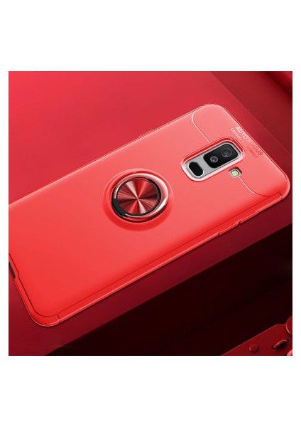 Samsung Galaxy A6 Plus 2018 Kılıf Yüzüğü Stant ve Araç Tutucu Olabilen Şık Esnek Premium Silikon Kapak Ryc/ravel
