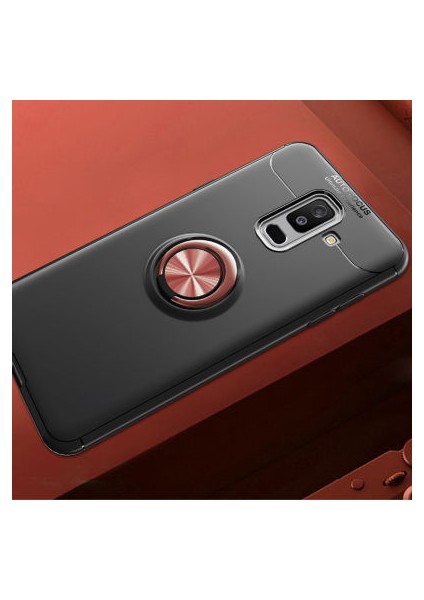 Samsung Galaxy A6 Plus 2018 Kılıf Yüzüğü Stant ve Araç Tutucu Olabilen Şık Esnek Premium Silikon Kapak Ryc/ravel