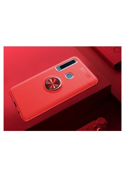 Samsung Galaxy A9 2018 Kılıf Yüzüğü Stant ve Araç Tutucu Olabilen Şık Esnek Premium Silikon Kapak Ryc/ravel