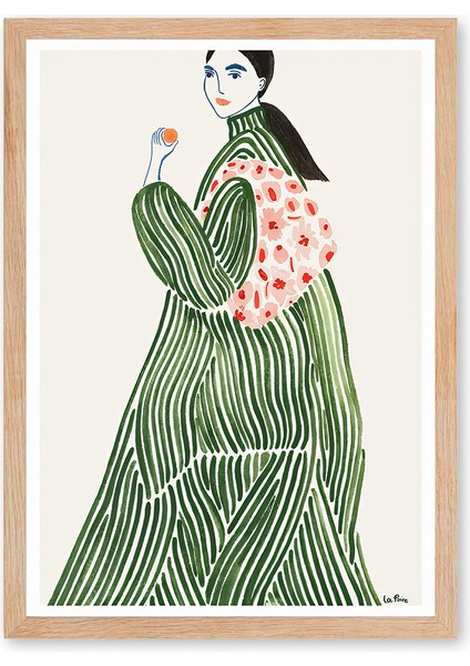 Green Silhouette - Doğal Ahşap Çerçeveli Tablo - Curated By Push modelleri