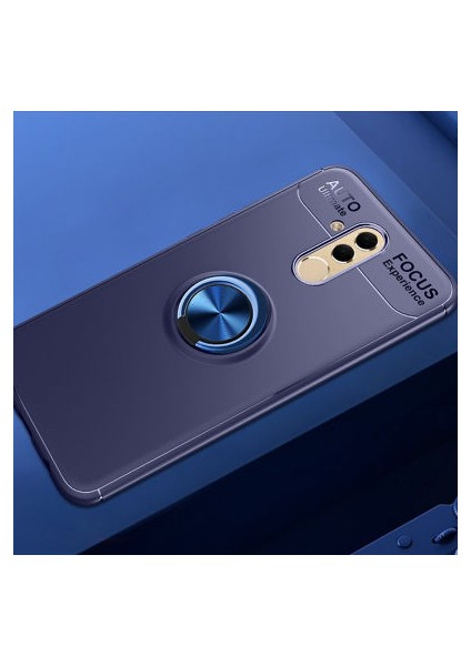 Huawei Mate 20 Lite Kılıf Yüzüğü Stant ve Araç Tutucu Olabilen Şık Esnek Premium Silikon Kapak Ryc/ravel