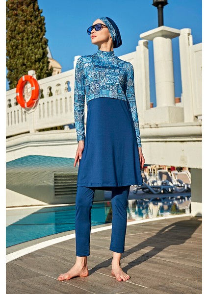 Likralı Tam Kapalı Mayo 4lü Set R068 Lamia fiyatları