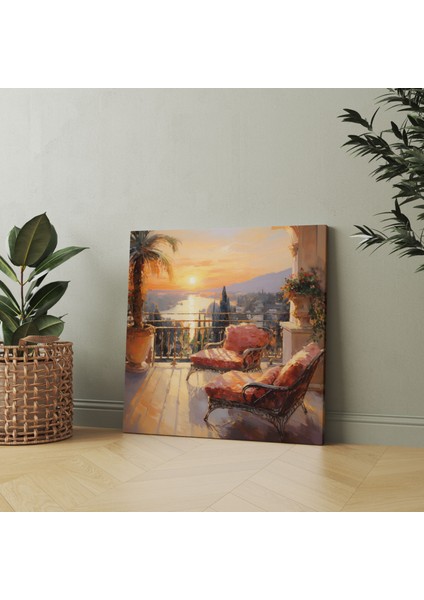 Empresyonist Günbatımı Otel Kanvas Tablo - Otel Kanvas Duvar Sanatı modelleri