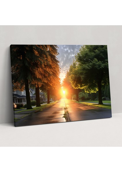Altın Günbatımı Duvar Sanatı - Harlem Zarafet Ev Dekorasyonu Kanvas Tablo