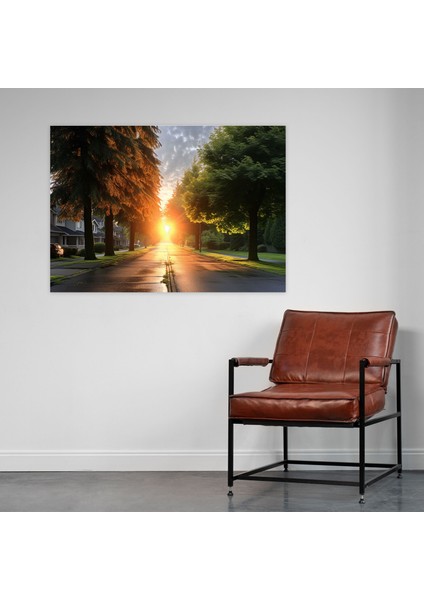 Altın Günbatımı Duvar Sanatı - Harlem Zarafet Ev Dekorasyonu Kanvas Tablo modelleri