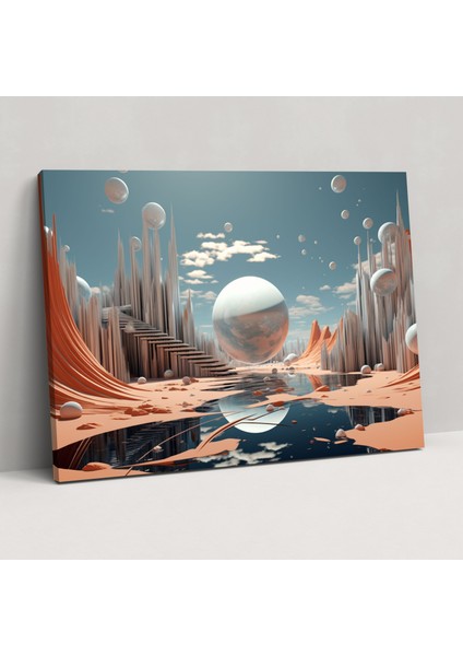 Hipnotik Rüya Dünyası Duvar Sanatı - Hipnoz Dijital Sanat Yüzen Nesneler Duvar Sanatı