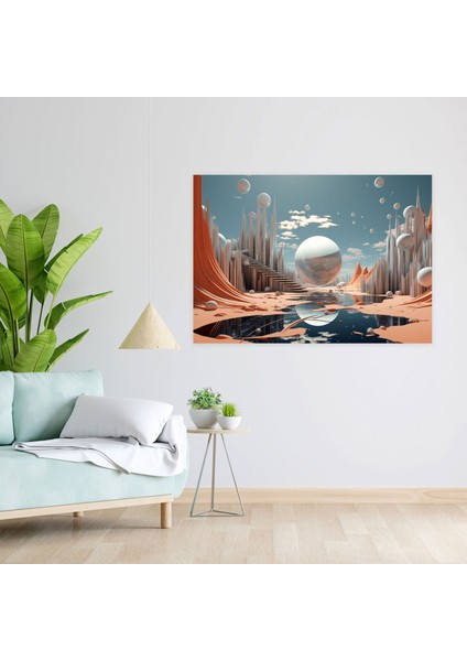 Hipnotik Rüya Dünyası Duvar Sanatı - Hipnoz Dijital Sanat Yüzen Nesneler Duvar Sanatı fiyatları