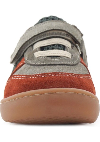 Bob Hakiki Deri Gri Yeşil Barefoot Cırtlı Lastikli Bebek Sneaker Ayakkabı modelleri