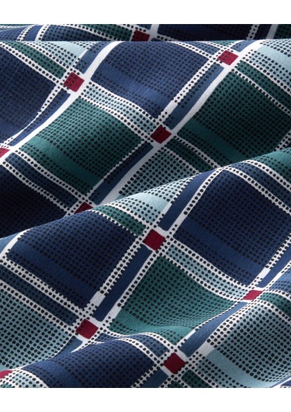 Dotty Gingham Kolay Ütülenir Tek Kişilik Nevresim Takımı 160X220 cm Koyu Mavi-Yeşil indirimleri