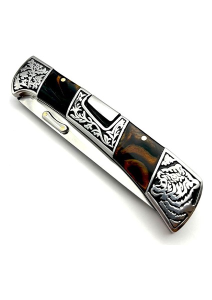 Kişiye Özel Isimli Columbia A3159-D 24 cm Aslan Baskılı Columbia Ahşap Çakı modelleri