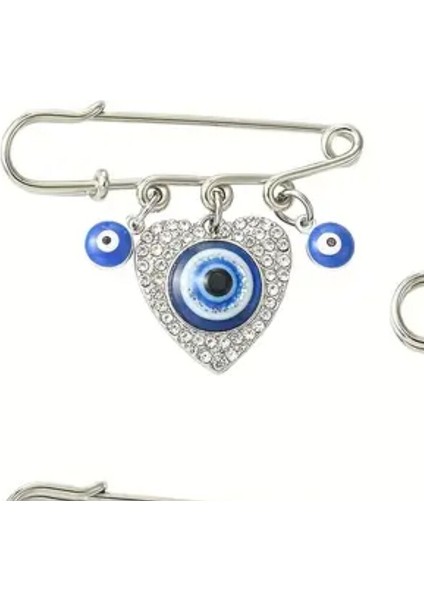 1 Adet Demir Nazar Boncuğu Kilit Pim Mavi Reçine Süs Benzersiz