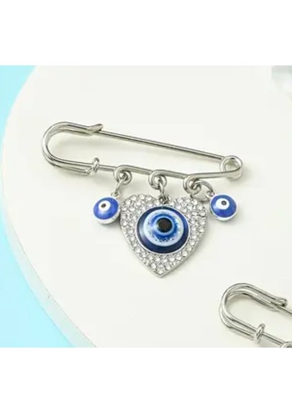 1 Adet Demir Nazar Boncuğu Kilit Pim Mavi Reçine Süs Benzersiz fiyatları