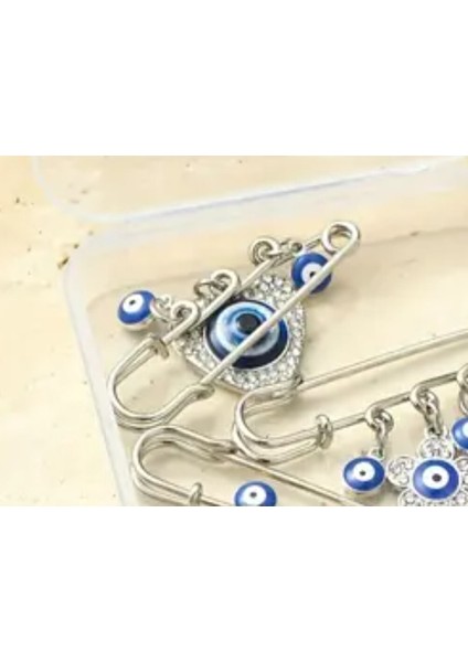 1 Adet Demir Nazar Boncuğu Kilit Pim Mavi Reçine Süs Benzersiz modelleri
