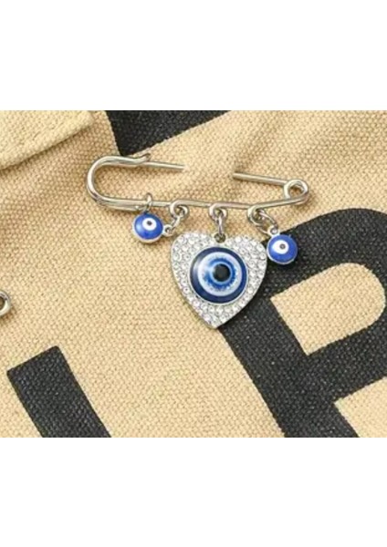 1 Adet Demir Nazar Boncuğu Kilit Pim Mavi Reçine Süs Benzersiz fırsatları