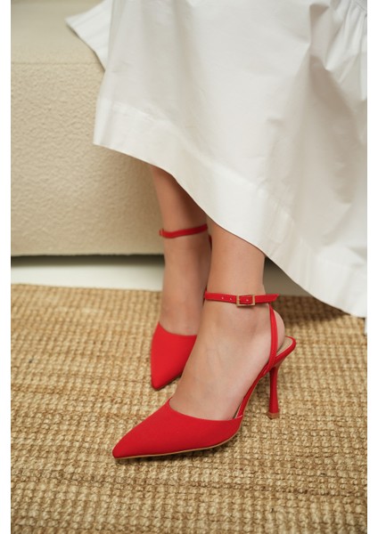 Sirius Kırmızı Bilekten Bağlamalı Kadın Topuklu Ayakkabı modelleri