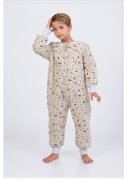 Kız Erkek Çocuk Kalın Elyaf Dolgulu Premium Kalite 2.5 Tog Desenli Uyku Tulumu modelleri