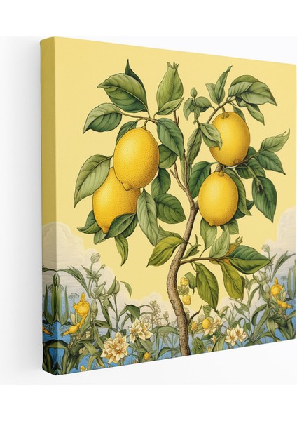 Limon Ağacı Tablo Sanatı - Limon Ağacı Vintage Zarafet Duvar Dekorasyonu Kanvas Tablo Sanatı