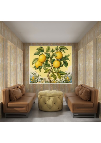 Limon Ağacı Tablo Sanatı - Limon Ağacı Vintage Zarafet Duvar Dekorasyonu Kanvas Tablo Sanatı fiyatları