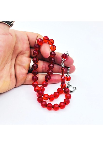 Turuncu Renkte Misket Kesim Sıkma Ateş Kehribar Tesbih fiyatları