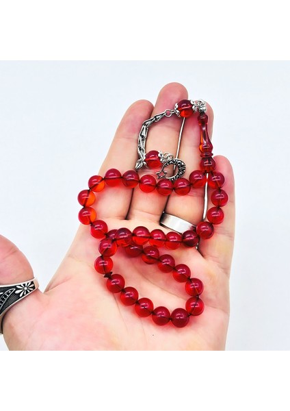 Turuncu Renkte Misket Kesim Sıkma Ateş Kehribar Tesbih modelleri