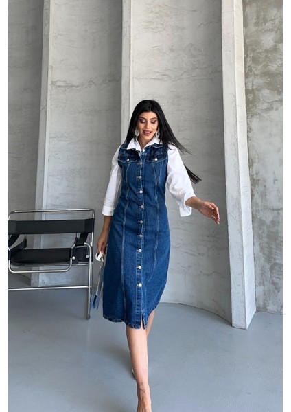 Sıfır Kollu Kot Elbise indirimleri